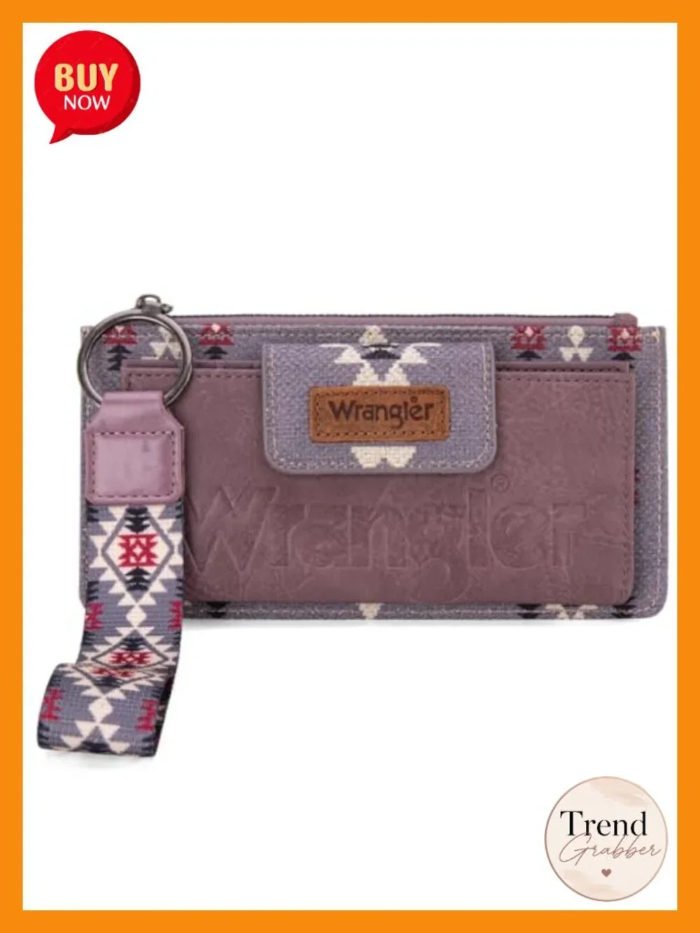 Western Wristlet Wallet with RFID Blocking and Credit Card Slots - Picture 1 of 6